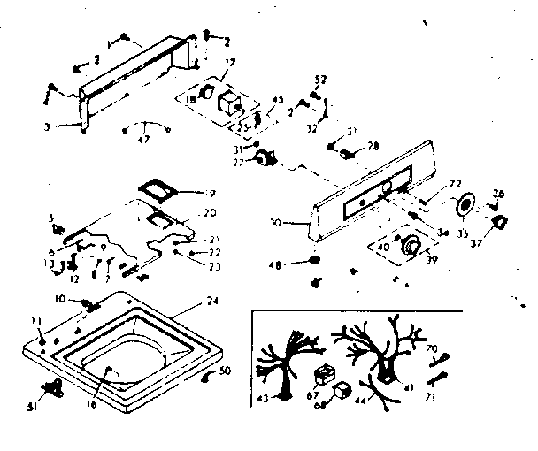 Kenmore 1106815671 top and console assembly diagram