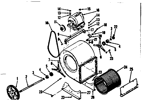 Kenmore 73577758 lau blower assembly diagram