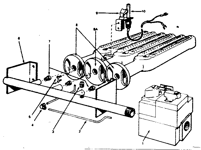 Kenmore 229960440 gas burners and manifold parts diagram