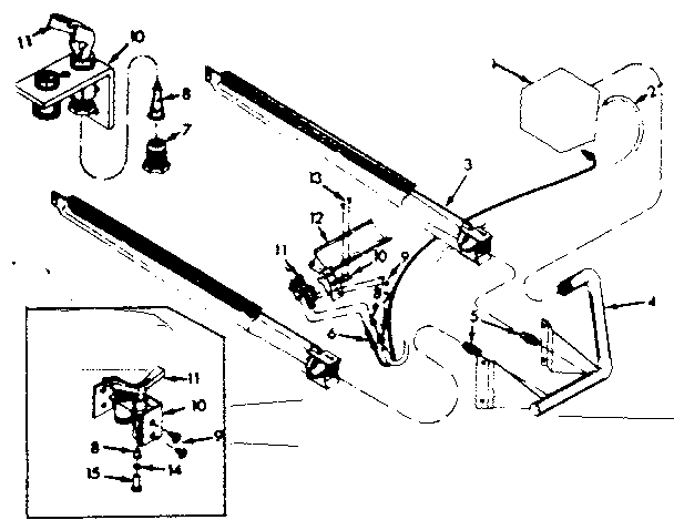 Kenmore 867764911 burner & manifold assembly diagram
