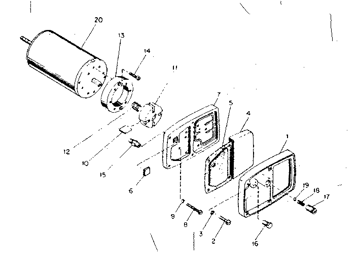 Kenmore 583404160 motor package assembly diagram