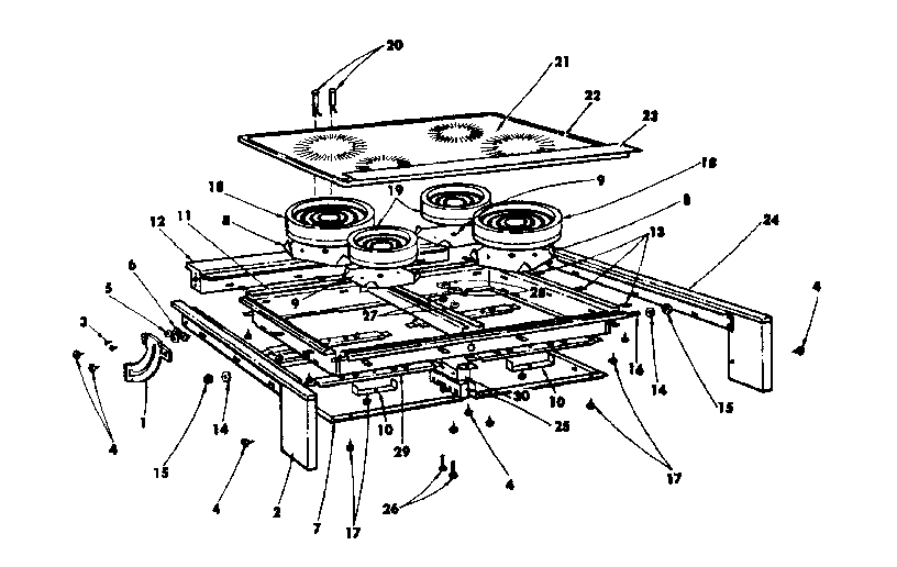 Kenmore 1554537790 glass top and housing diagram