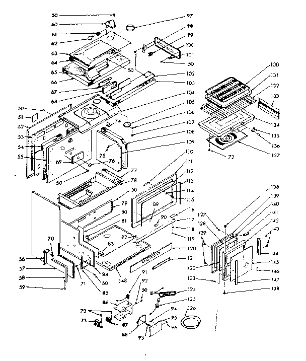 Kenmore 1037886840 upper oven section diagram
