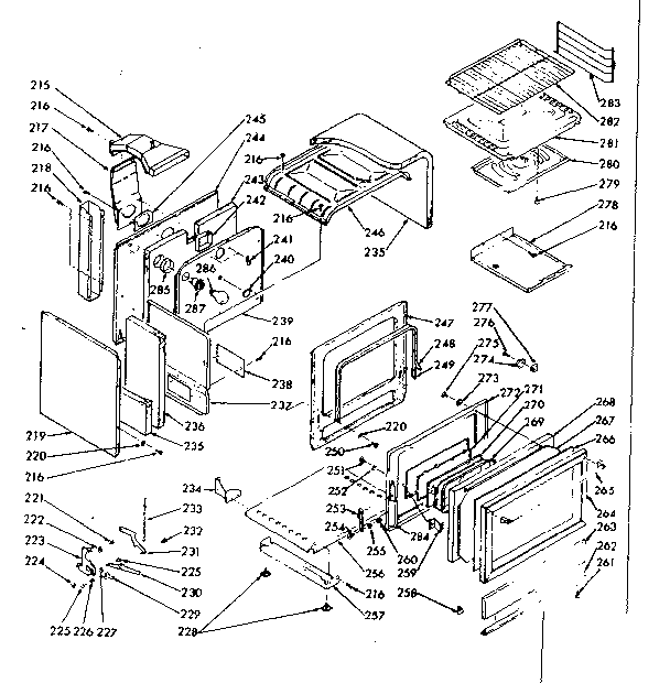 Kenmore 1037886840 lower oven section diagram