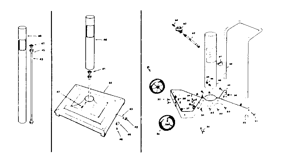 Kenmore 2582337631 post, patio base and economy cart parts diagram