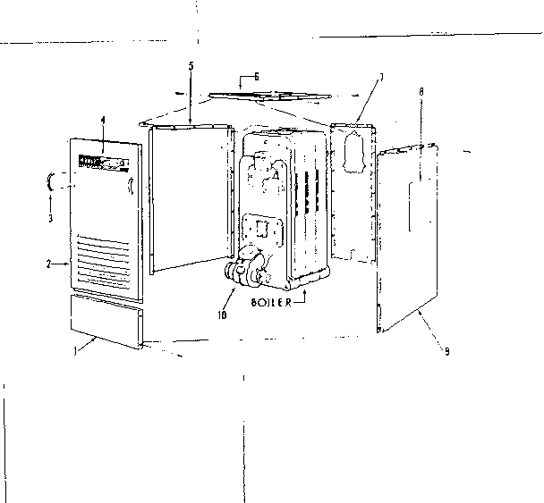 Kenmore 2298151 oil burner assembly and cabinet diagram