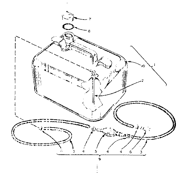 Eska 1747C optional remote gasoline tank assembly diagram
