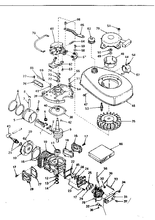 Eska 1747C engine assembly type no. 640-03b diagram