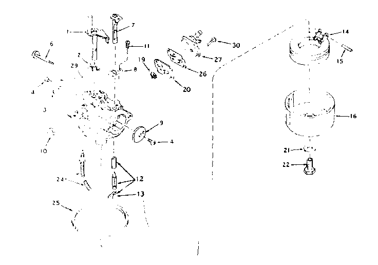 Eska 1747C carburetor assembly no. 631728 diagram