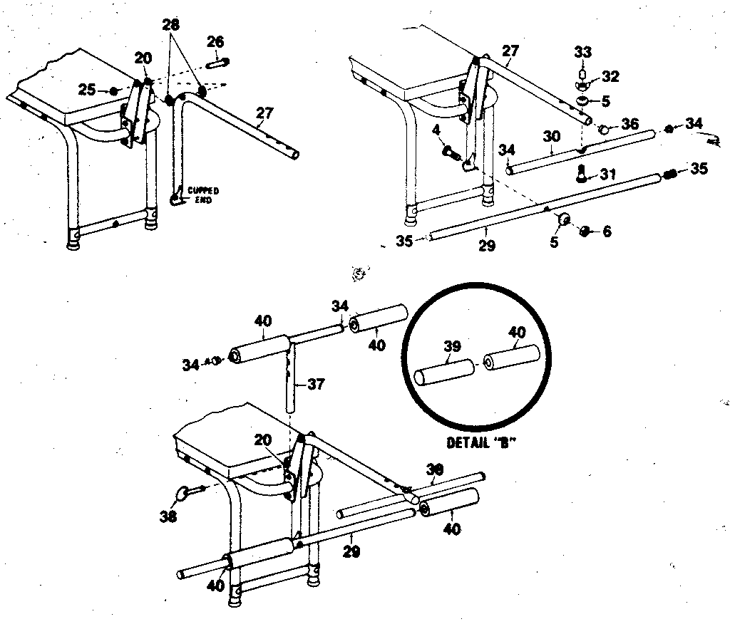 DP 11-0365A leg lift assembly diagram
