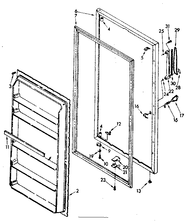 Kenmore 1068261380 door parts diagram