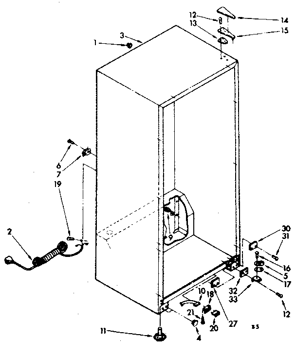 Kenmore 1068261380 cabinet parts diagram