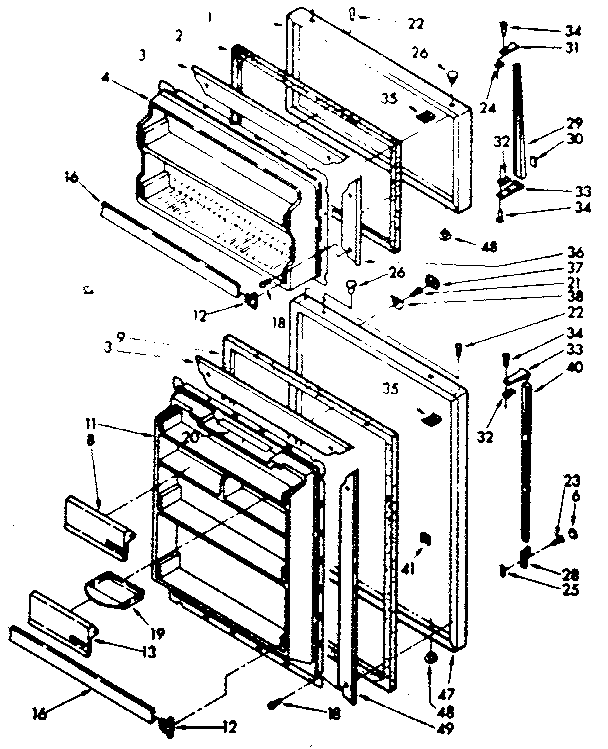 Kenmore 106106-8130690 door parts diagram