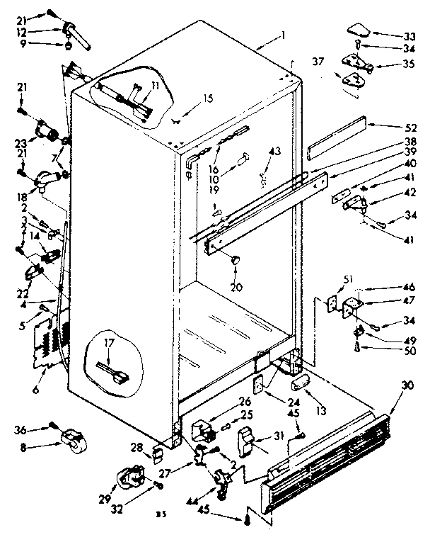 Kenmore 106106-8130690 cabinet parts diagram
