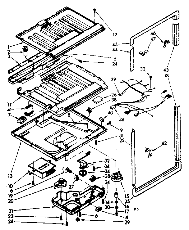 Kenmore 106106-8130690 compartment separator and control parts diagram