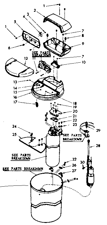 Kenmore 62534734 major component assemblies and associated parts diagram