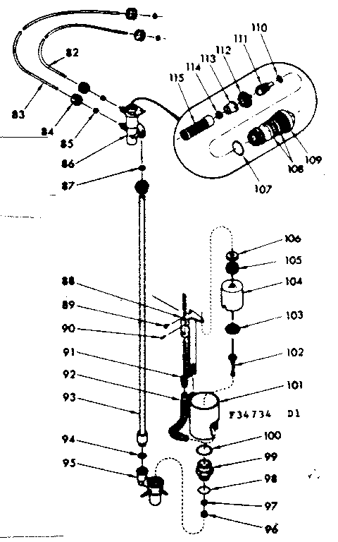 Kenmore 62534734 brine metering and nozzle assembly diagram