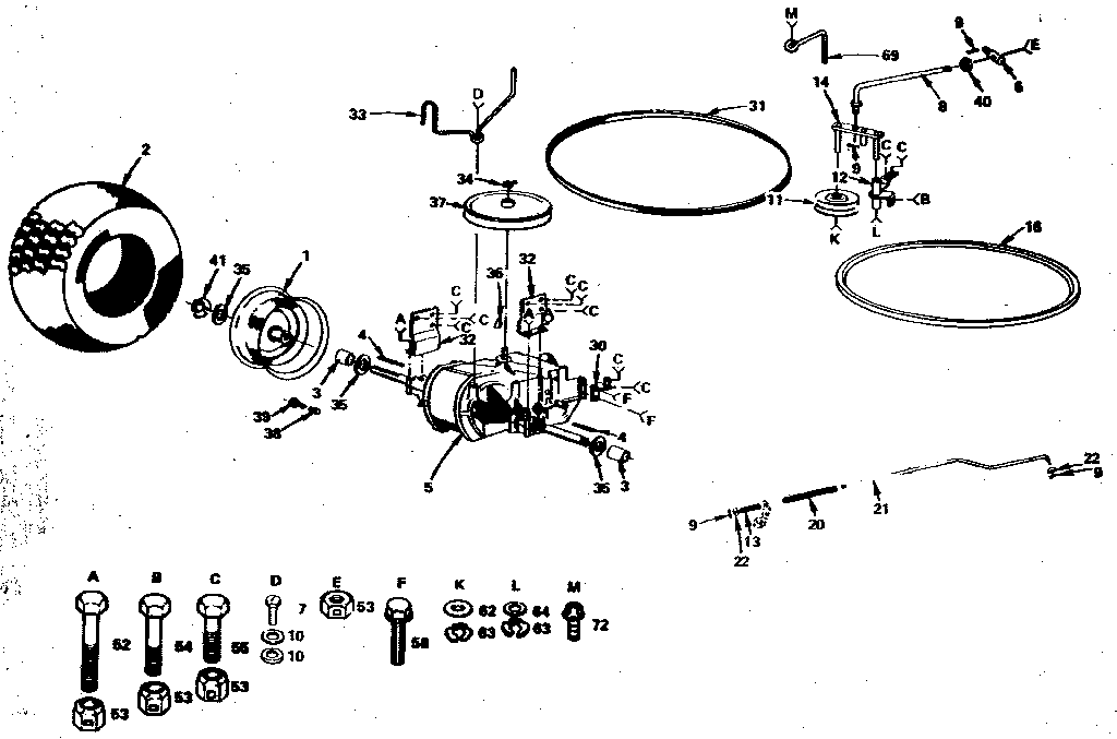 Craftsman 917252673 transmission and rear wheel diagram