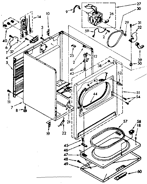 Kenmore 11086572320 cabinet parts diagram