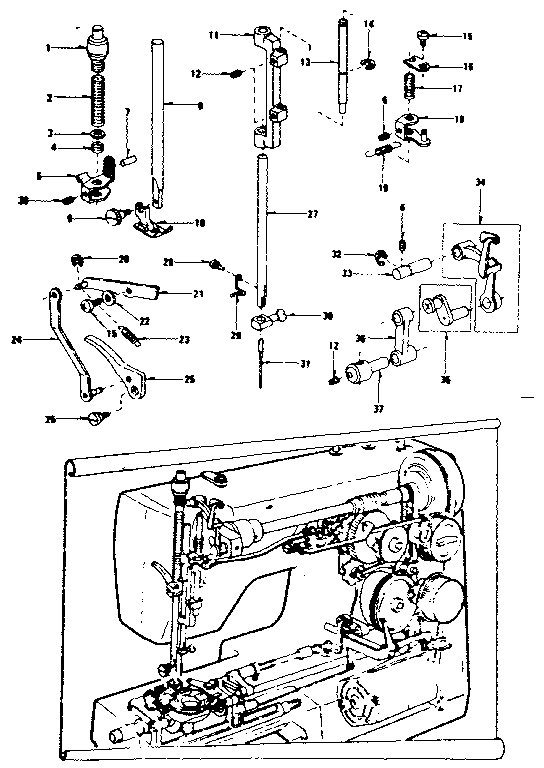 Kenmore 3851788180 presser bar assembly diagram