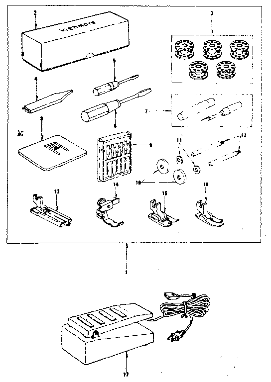 Kenmore 3851788180 attachment parts diagram