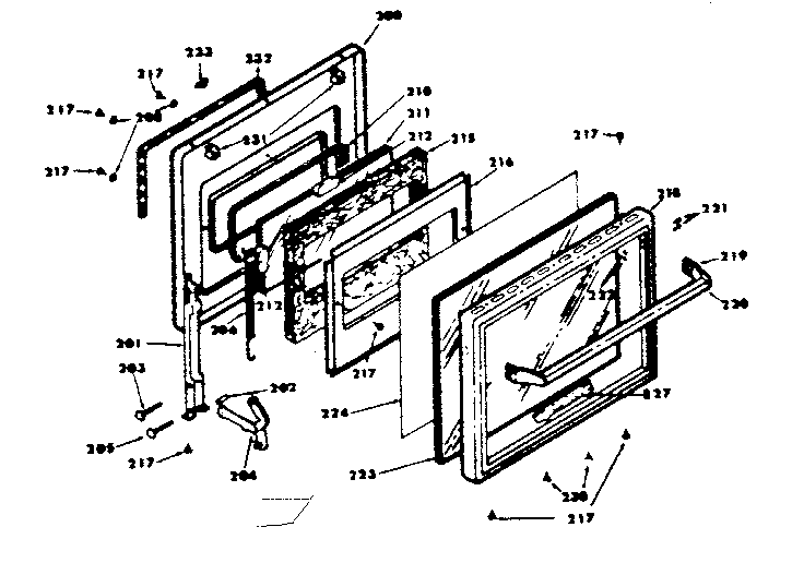 Kenmore 6284538551 door assembly diagram