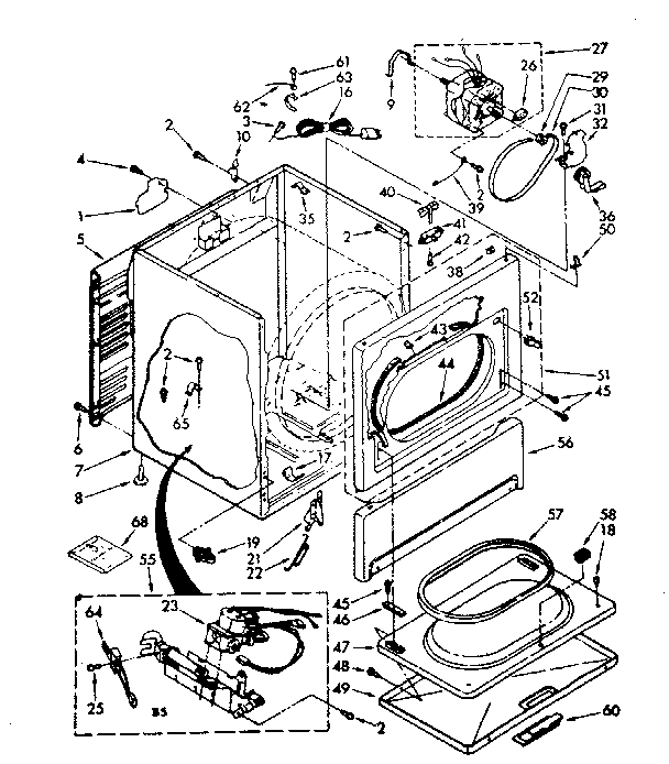 Kenmore 11087471610 cabinet parts diagram