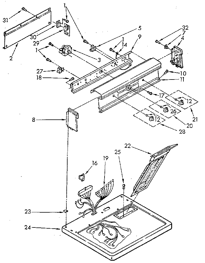 Kenmore 11086583820 top and console diagram