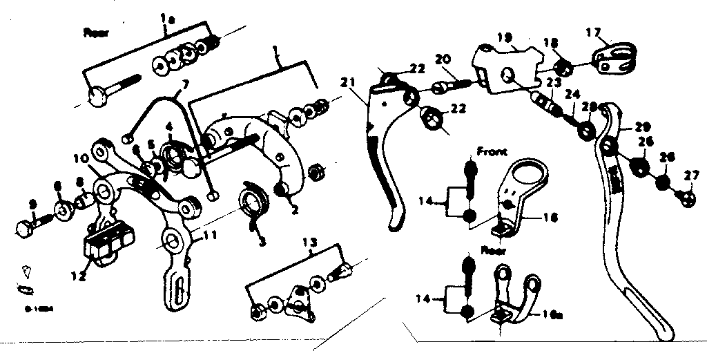 Sears 502471860 center pull caliper brake diagram