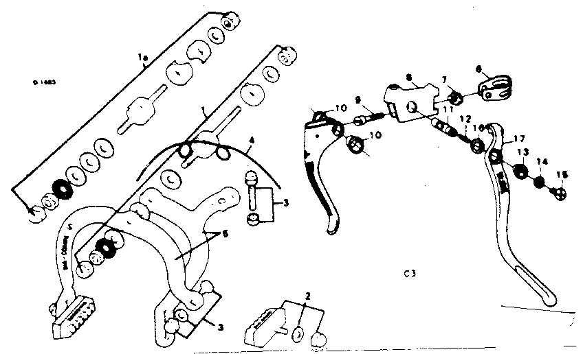 Sears 502471860 side pull caliper brake diagram