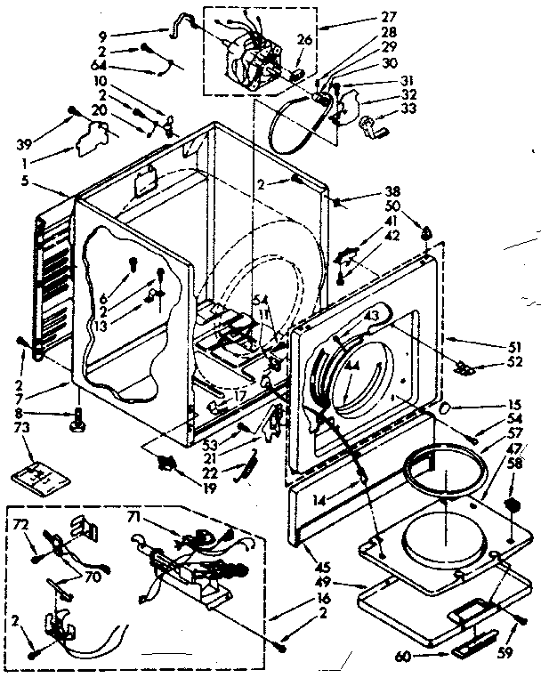 Kenmore 11087470100 cabinet parts diagram