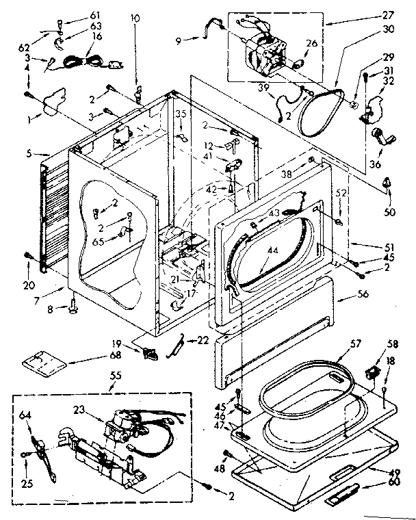 Kenmore 11087573720 cabinet parts diagram