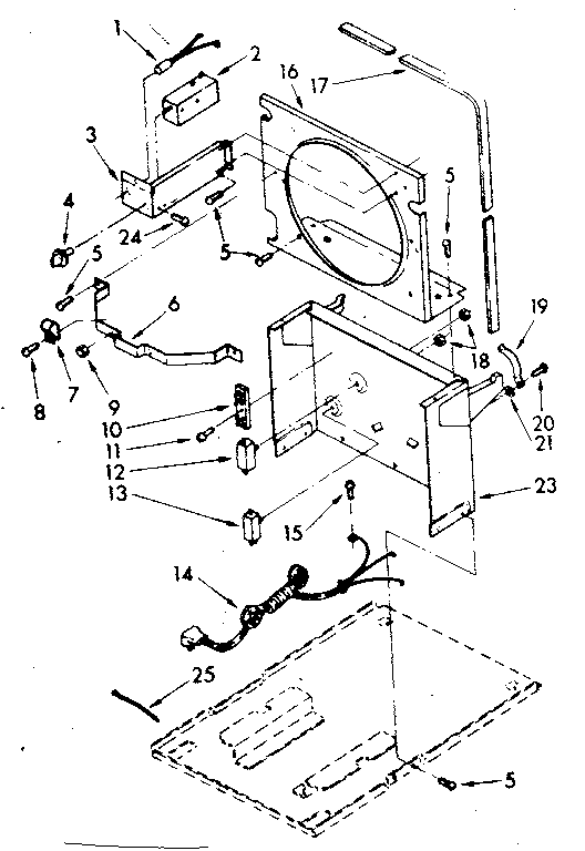 Kenmore 106850303 frame and control parts diagram