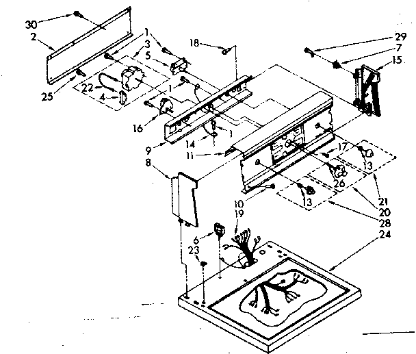 Kenmore 11086379720 top and control panel parts diagram