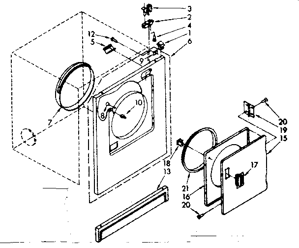 Kenmore 11086379720 front panel and door parts diagram