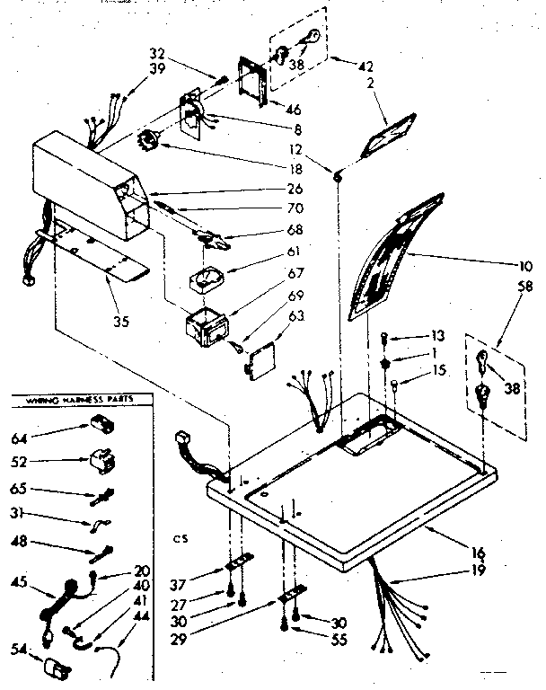 Kenmore 11087406650 top and coin box parts diagram