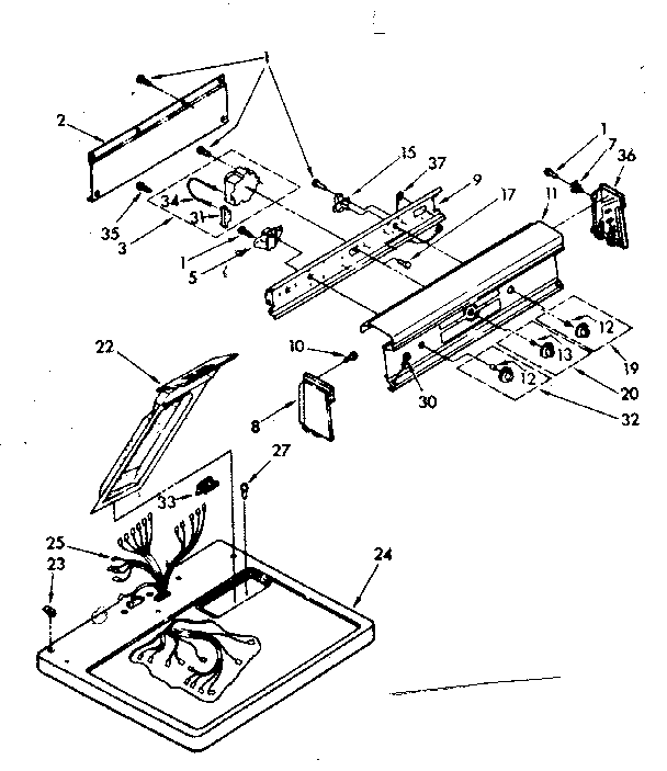 Kenmore 11086475130 top and console parts diagram