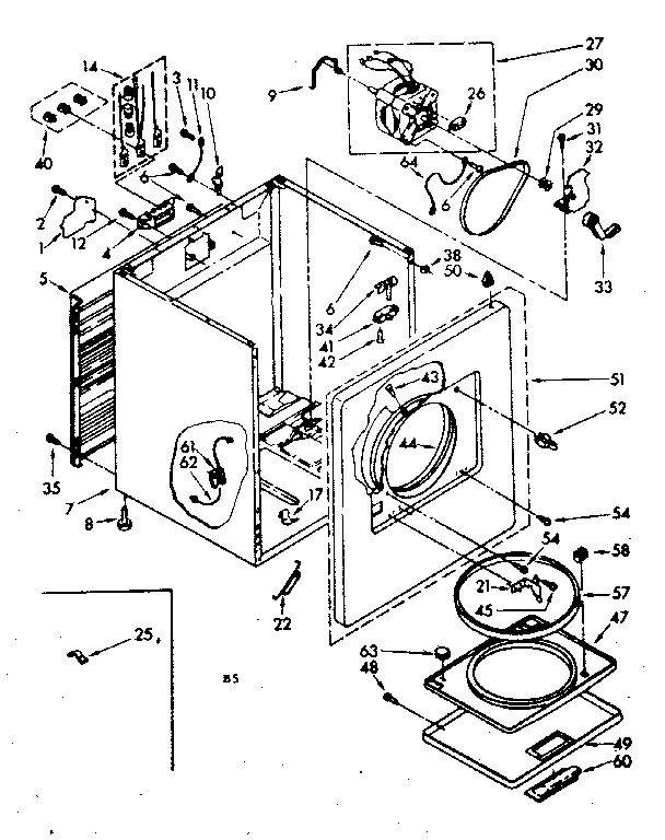 Kenmore 11086475130 cabinet parts diagram