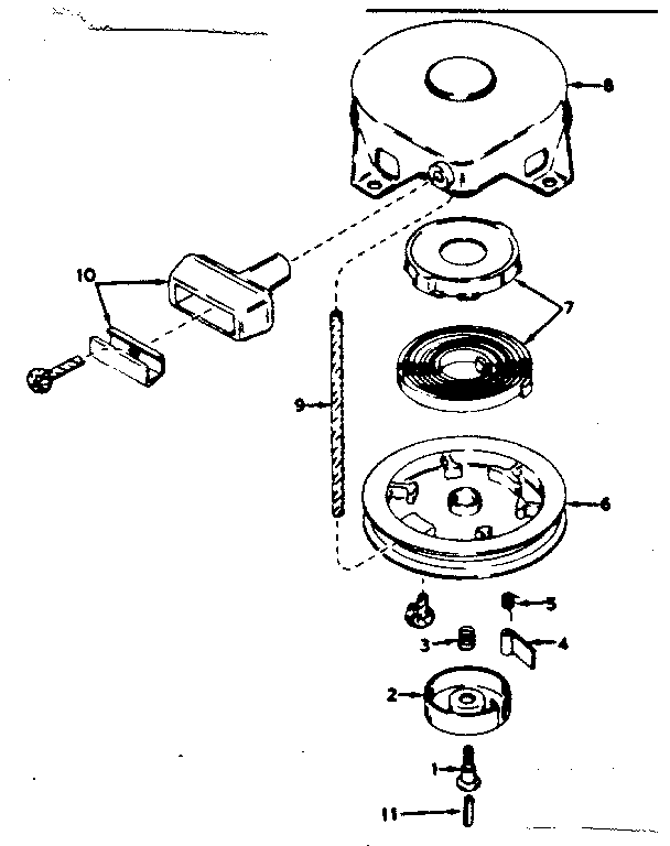 Craftsman 217585410 rewind starter assembly no. 590420 diagram
