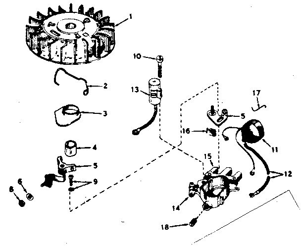 Craftsman 217585411 magneto assembly no. 610832a diagram