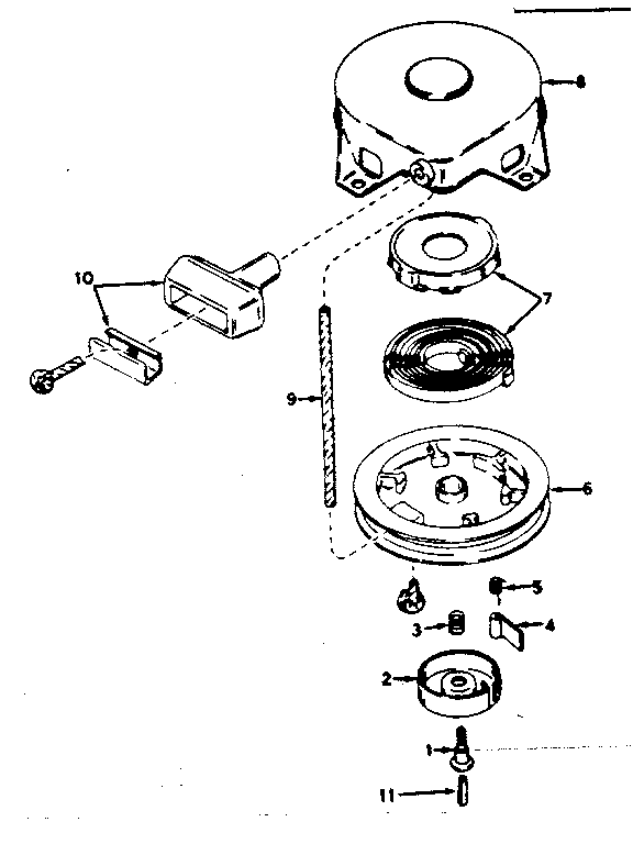 Craftsman 217585411 rewind starter assembly no. 590420 diagram
