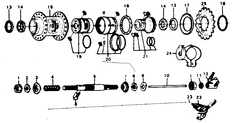 Sears 502473972 shimano three speed hub diagram