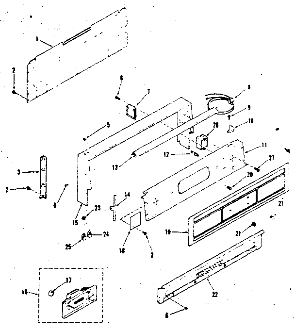Kenmore 9117298511 backguard section diagram
