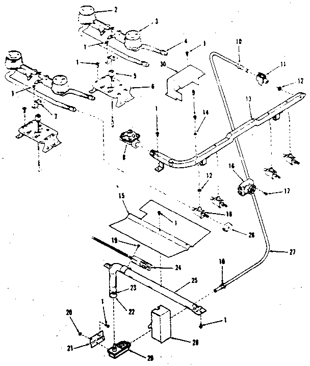 Kenmore 9117298511 burner section diagram
