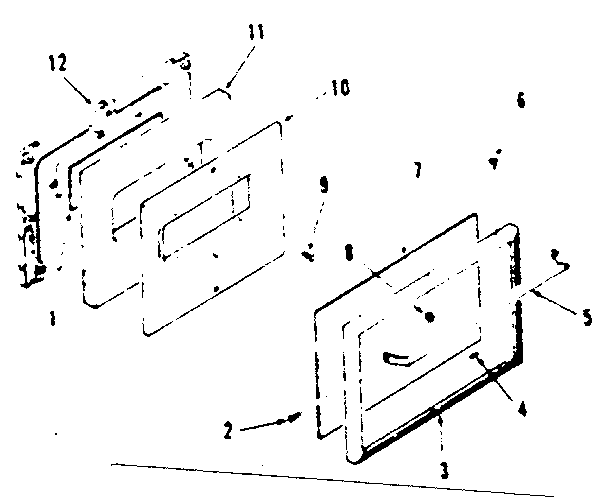 Kenmore 9117298511 oven door section diagram