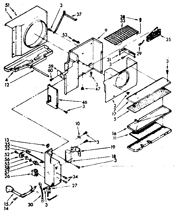 Kenmore 1067791180 air flow parts diagram