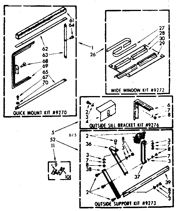 Kenmore 1067791180 accessory kit parts diagram