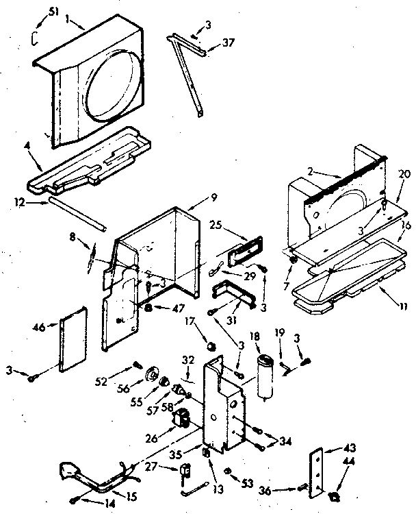 Kenmore 10673281 air flow parts diagram