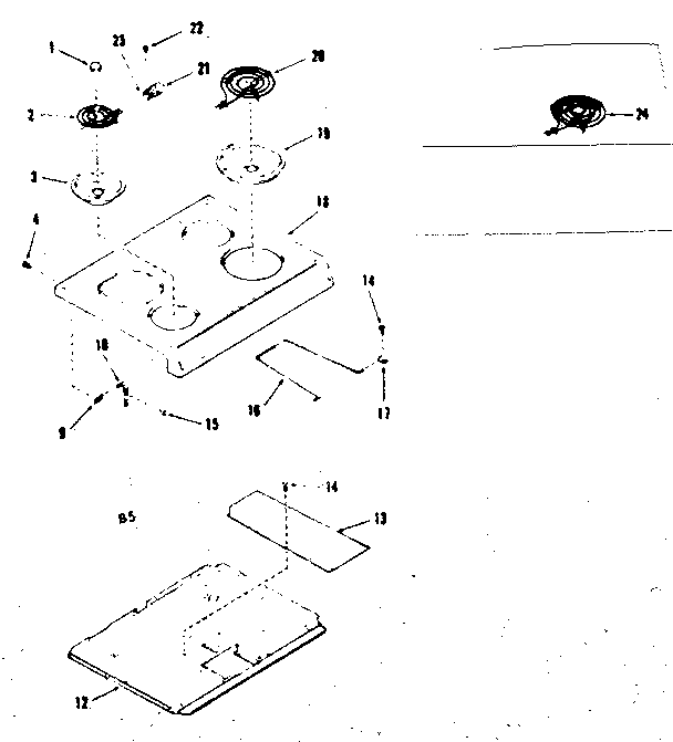Kenmore 9119378610 main top section diagram