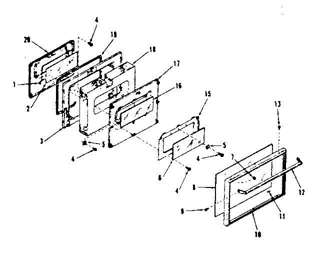 Kenmore 9119378610 oven door section diagram